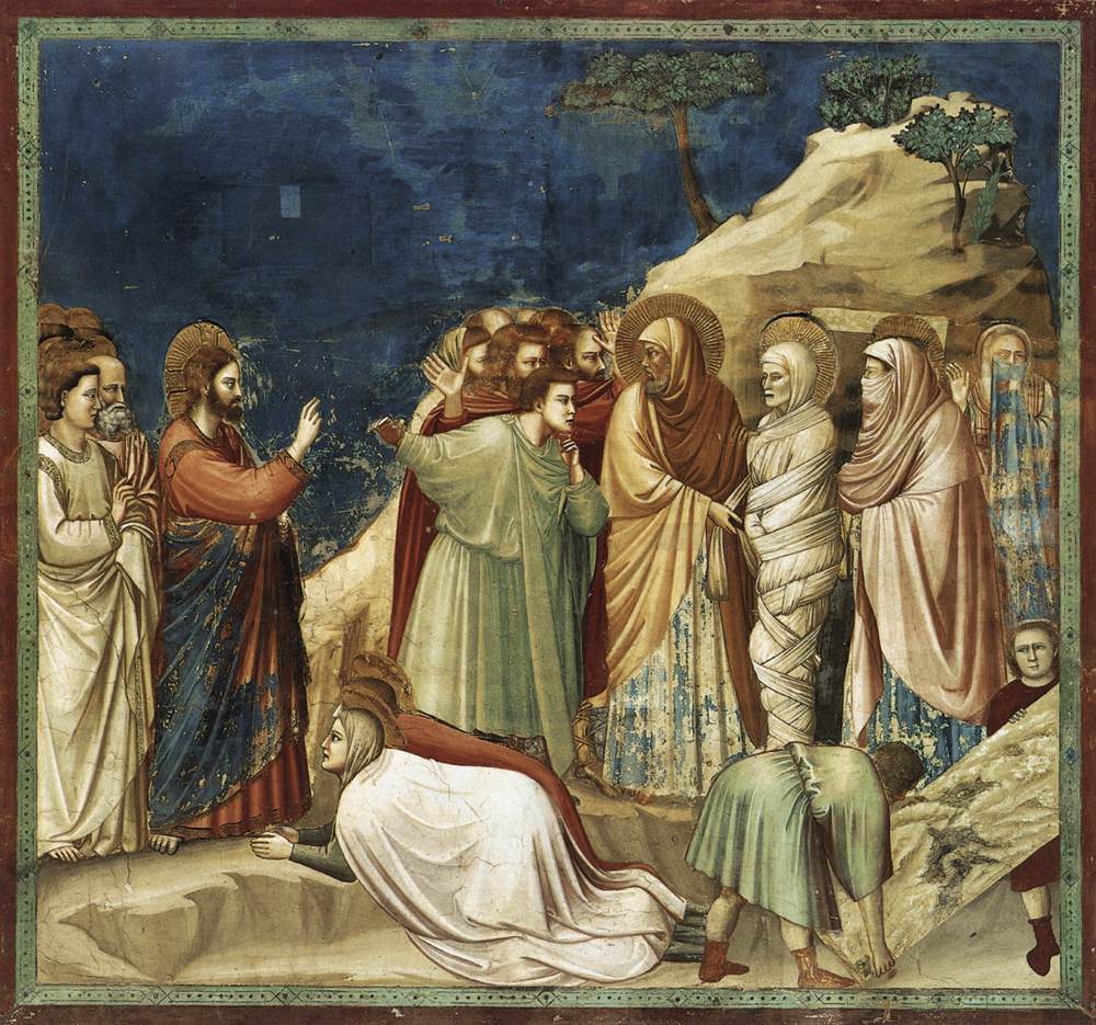 Jesus raises Lazarus from the dead.